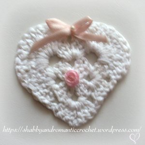 ribbon yard crochet heart